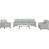 Image de vidaXL Ensemble de canapés 4 pcs avec coussins Gris clair Velours