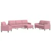 Image de vidaXL Ensemble de canapés 4 pcs avec Coussins Rose Velours