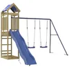 Image de vidaXL Aire de Jeux d'extérieur Bois de pin imprégné, Ensemble de Jeu, Ensemble de Jeu en Bois, Ensemble de Terrain de Jeu