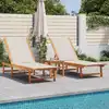 Image de vidaXL Chaises longues lot de 2 gris bois acacia solide et textilène