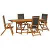 Image de vidaXL Ensemble à manger de jardin 5pcs bois d'acacia solide textilène