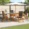 Image de vidaXL Ensemble à manger de jardin 5pcs bois d'acacia solide textilène