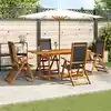 Image de vidaXL Ensemble à Manger de jardin 7pcs bois d'acacia solide textilène