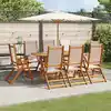 Image de vidaXL Ensemble à manger de jardin 9pcs bois d'acacia solide textilène