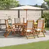 Image de vidaXL Ensemble à Manger de jardin 7pcs bois d'acacia solide textilène