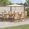 Image de vidaXL Ensemble à Manger de jardin 7pcs bois d'acacia solide textilène
