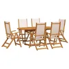 Image de vidaXL Ensemble à Manger de Jardin 7pcs Bois d'acacia Solide textilène