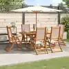 Image de vidaXL Ensemble à Manger de jardin 7pcs bois d'acacia solide textilène