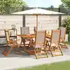 Image de vidaXL Ensemble à Manger de jardin 7pcs bois d'acacia solide textilène