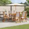 Image de vidaXL Ensemble à Manger de jardin 7pcs bois d'acacia solide textilène