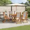 Image de vidaXL Ensemble à Manger de jardin 7pcs bois d'acacia solide textilène