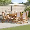 Image de vidaXL Ensemble à Manger de jardin 7pcs bois d'acacia solide textilène