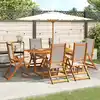 Image de vidaXL Ensemble à Manger de jardin 7pcs bois d'acacia solide textilène