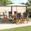 Image de vidaXL Ensemble à Manger de jardin 7pcs bois d'acacia solide textilène