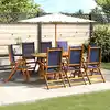 Image de vidaXL Ensemble à manger de jardin 9pcs bois d'acacia solide textilène