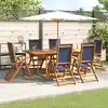 Image de vidaXL Ensemble à Manger de jardin 7pcs bois d'acacia solide textilène