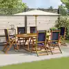 Image de vidaXL Ensemble à Manger de jardin 7pcs bois d'acacia solide textilène
