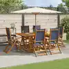 Image de vidaXL Ensemble à Manger de jardin 7pcs bois d'acacia solide textilène