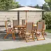 Image de vidaXL Ensemble à Manger de jardin 7pcs bois d'acacia solide textilène