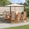 Image de vidaXL Ensemble à manger de jardin 9pcs bois d'acacia solide textilène
