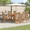 Image de vidaXL Ensemble à Manger de jardin 7pcs bois d'acacia solide textilène