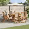 Image de vidaXL Ensemble à Manger de jardin 7pcs bois d'acacia solide textilène