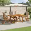 Image de vidaXL Ensemble à manger de jardin 5pcs bois d'acacia solide textilène