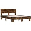 Image de vidaXL Cadre de lit sans Matelas chêne fumé 135x190 cm