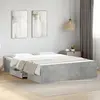Image de vidaXL Cadre de lit avec tiroirs sans matelas gris béton 160x200 cm
