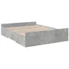 Image de vidaXL Cadre de lit à tiroirs Gris béton 150x200 cm Bois d'ingénierie, lit, lit de Rangement, Cadre de lit Double, lit Double