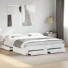 Image de vidaXL Cadre de lit avec tiroirs sans Matelas Blanc 200x200 cm