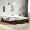 Image de vidaXL Cadre de lit avec tiroirs sans matelas chêne fumé 200x200 cm