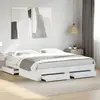 Image de vidaXL Cadre de lit avec tiroirs sans matelas blanc 180x200 cm