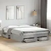 Image de vidaXL Cadre de lit avec tiroirs sans matelas gris béton 160x200 cm