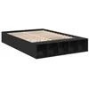 Image de vidaXL Cadre de lit Noir 120x190 cm Bois d'ingénierie, lit, lit Double, lit de Rangement, sommier, Meubles de Chambre, Cadre de lit Double