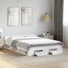 Image de vidaXL Cadre de lit avec tiroirs sans matelas blanc 160x200 cm