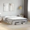 Image de vidaXL Cadre de lit avec tiroirs sans matelas gris béton 120x200 cm