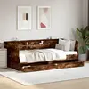 Image de vidaXL Lit de jour avec tiroirs sans matelas chêne fumé 100x200 cm