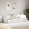 Image de vidaXL Lit de jour avec tiroirs sans matelas blanc 75x190 cm