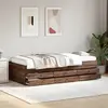Image de vidaXL Lit de jour avec tiroirs sans matelas chêne marron 75x190 cm