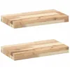 Image de vidaXL Étagères flottantes 2 pcs 60x20x4 cm Acacia Massif Non traité, étagère Murale, Planche d'étagère, étagère Murale de Salle de Bain