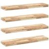 Image de vidaXL Étagères flottantes 4 pcs 80x20x4 cm Acacia Massif Non traité, étagère Murale, Planche d'étagère, étagère Murale de Salle de Bain