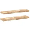 Image de vidaXL Étagères flottantes 2 pcs 100x20x4 cm Acacia Massif Non traité, étagère Murale, Planche d'étagère, étagère Murale de Salle de Bain