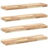 Image de vidaXL Étagères flottantes 4 pcs 100x20x4 cm Acacia Massif Non traité, étagère Murale, Planche d'étagère, étagère Murale de Salle de Bain