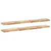 Image de vidaXL Étagères flottantes 2 pcs 140x20x4 cm Acacia Massif Non traité, étagère Murale, Planche d'étagère, étagère Murale de Salle de Bain