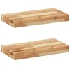Image de vidaXL Étagères flottantes 2 pcs 60x20x4 cm Acacia Massif à l'huile, étagère Murale, Planche d'étagère, étagère Murale de Salle de Bain