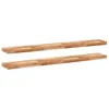 Image de vidaXL Étagères flottantes 2 pcs 120x20x4 cm Acacia Massif à l'huile, étagère Murale, Planche d'étagère, étagère Murale de Salle de Bain
