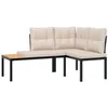 Image de vidaXL Bancs de Jardin avec Coussins Lot de 2 Acier Enduit de Poudre, Banc, Banc de Parc, siège d'extérieur, Banc d’extérieur, Banc de Patio