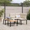 Image de vidaXL Bancs de jardin avec coussins lot de 2 acier enduit de poudre