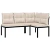 Image de vidaXL Bancs de Jardin avec Coussins Lot de 2 Acier Enduit de Poudre, Banc, Banc de Parc, siège d'extérieur, Banc d’extérieur, Banc de Patio